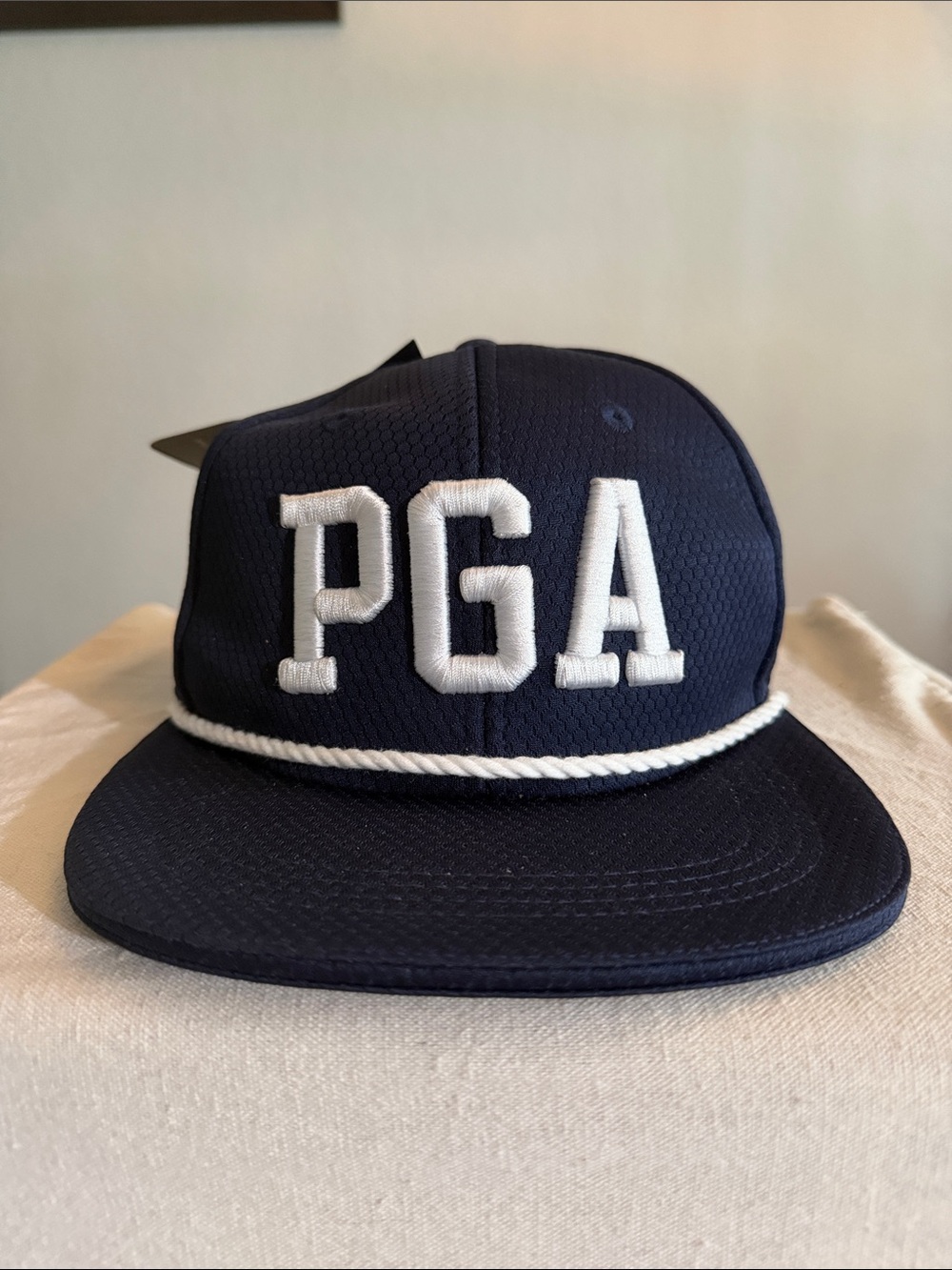 PGA Rope-Trim Snapback Hat - Navy